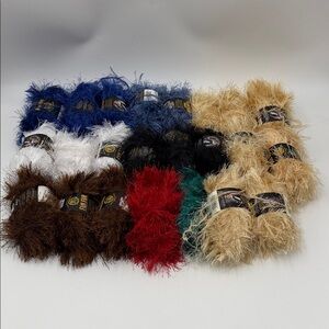 Lion Brand Assorted Fun Fur Yarn Bundle Lot